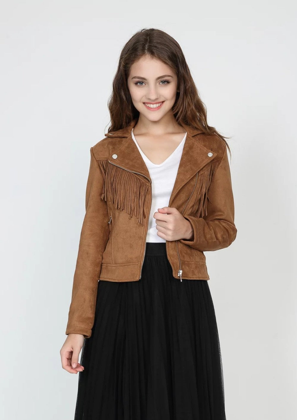 Veste en Daim à Franges