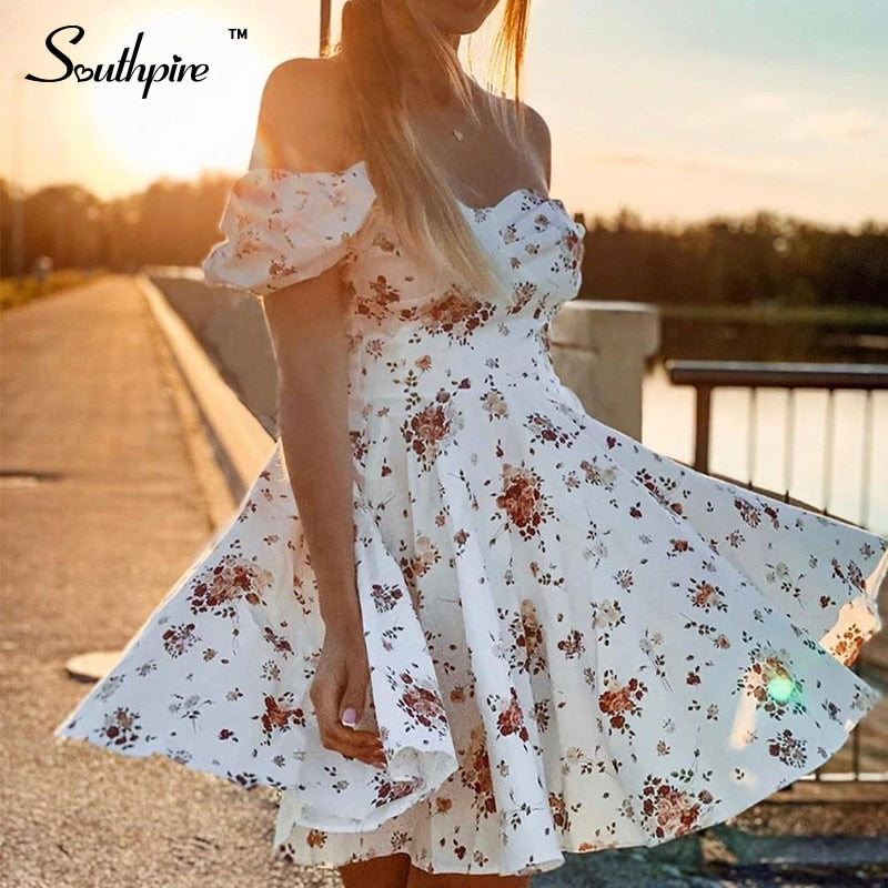 Robe courte bohème fleur