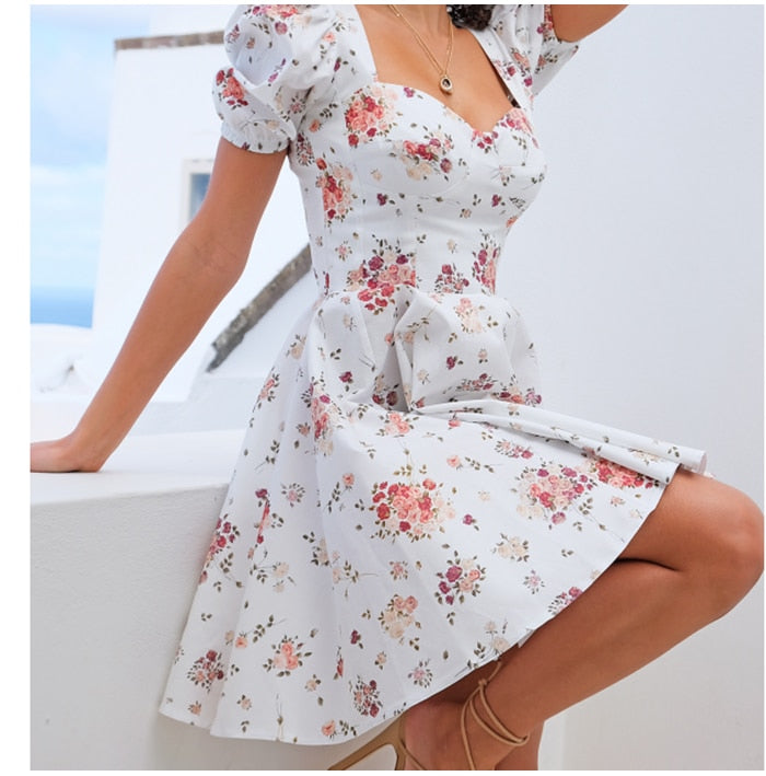 Robe courte bohème fleur
