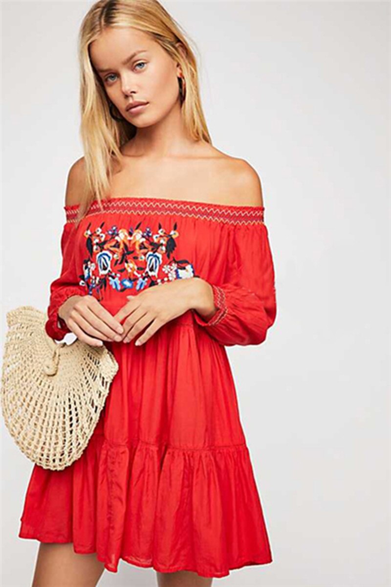 Robe bohème courte hiver