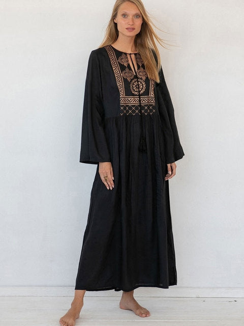 Robe bohème longue noir