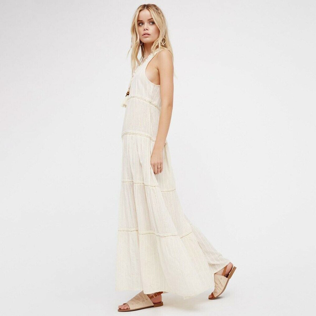 Robe blanche bohème romantique