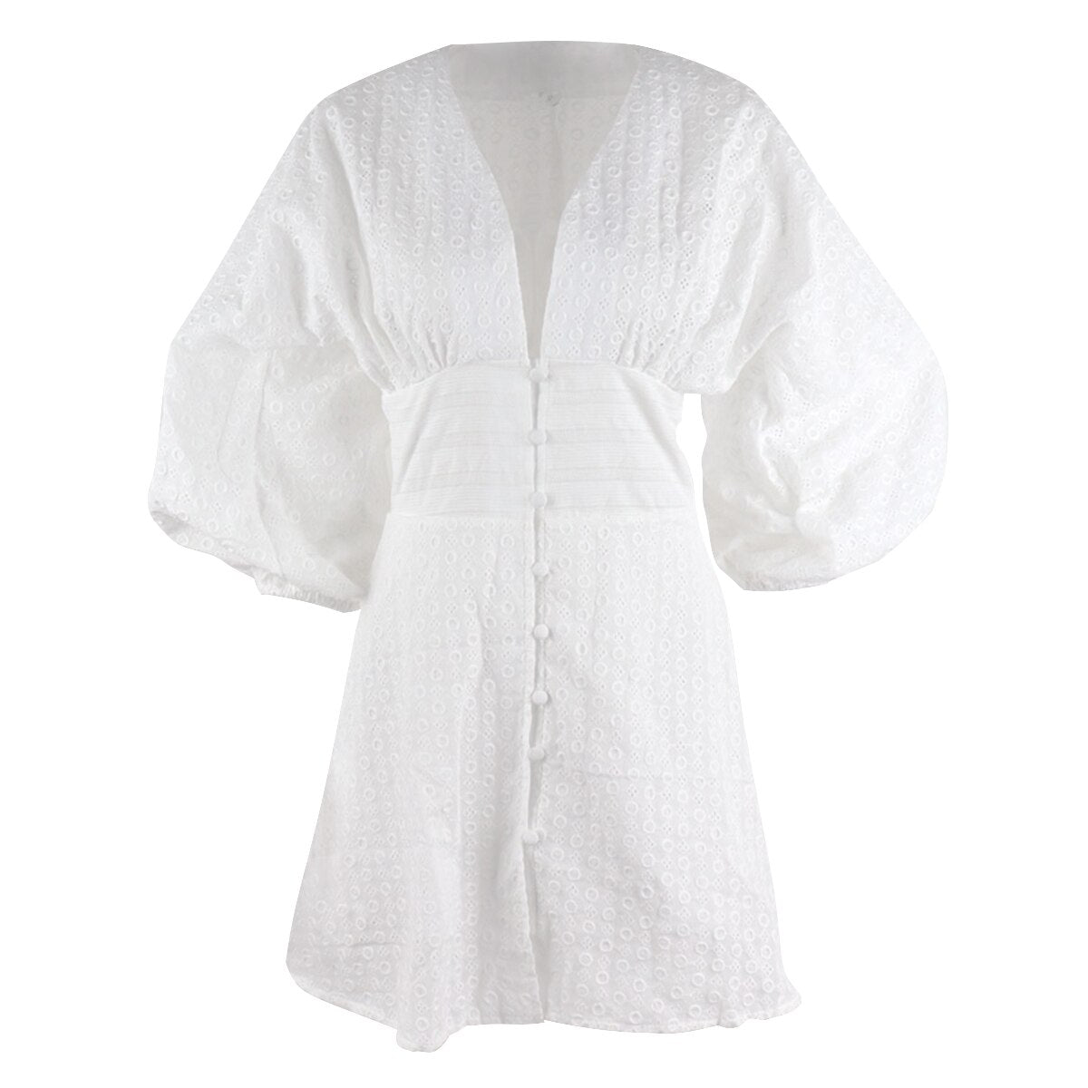 Robe bohème blanche courte