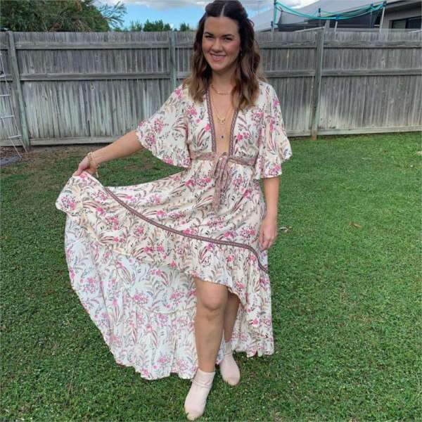 Robe Bohème Chic Courte Devant Long Derrière