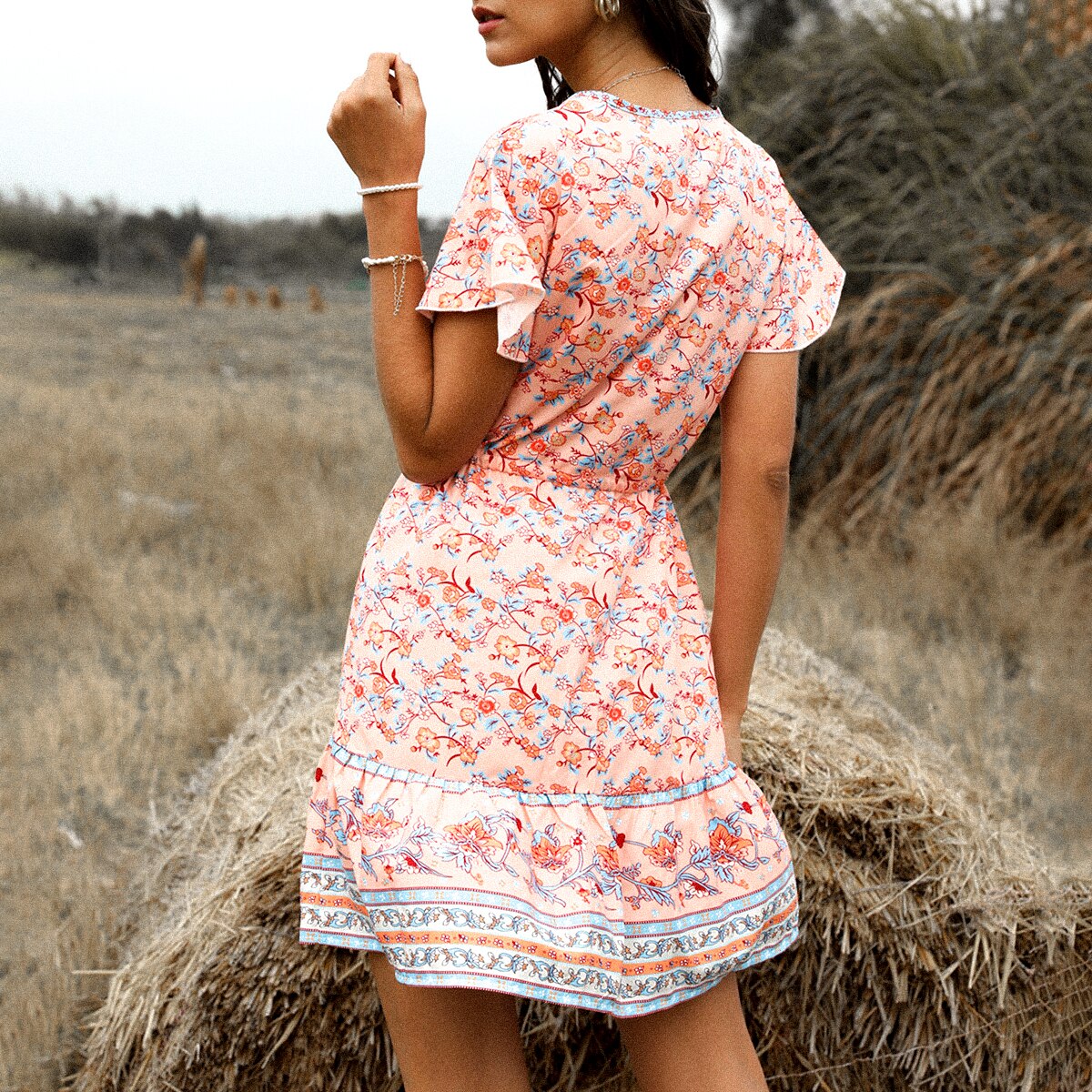Robe boheme chic rose