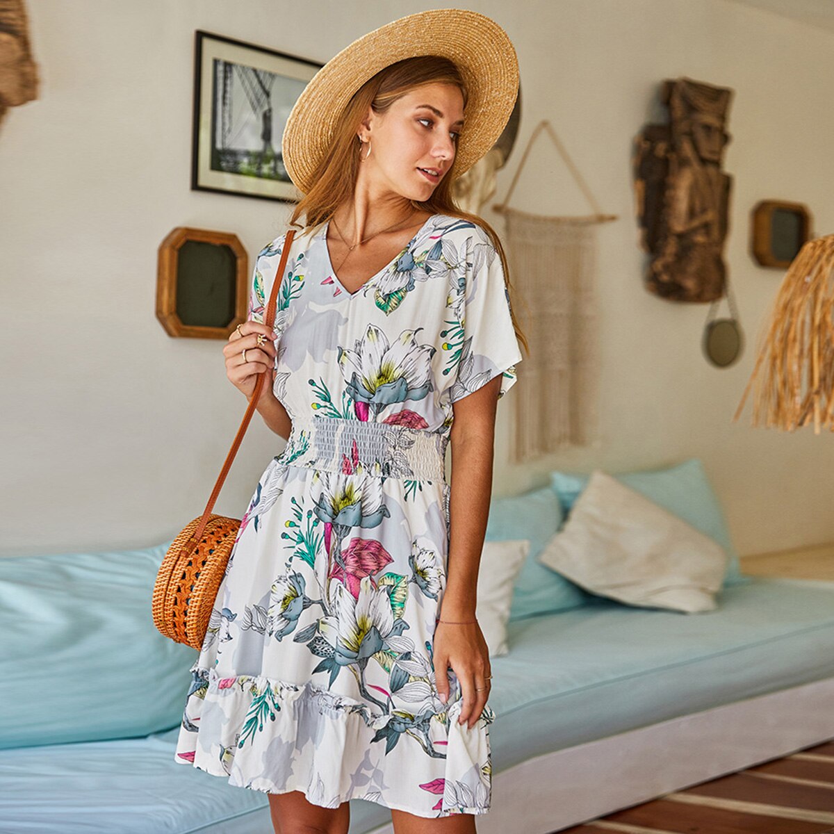 Robe boheme courte chic
