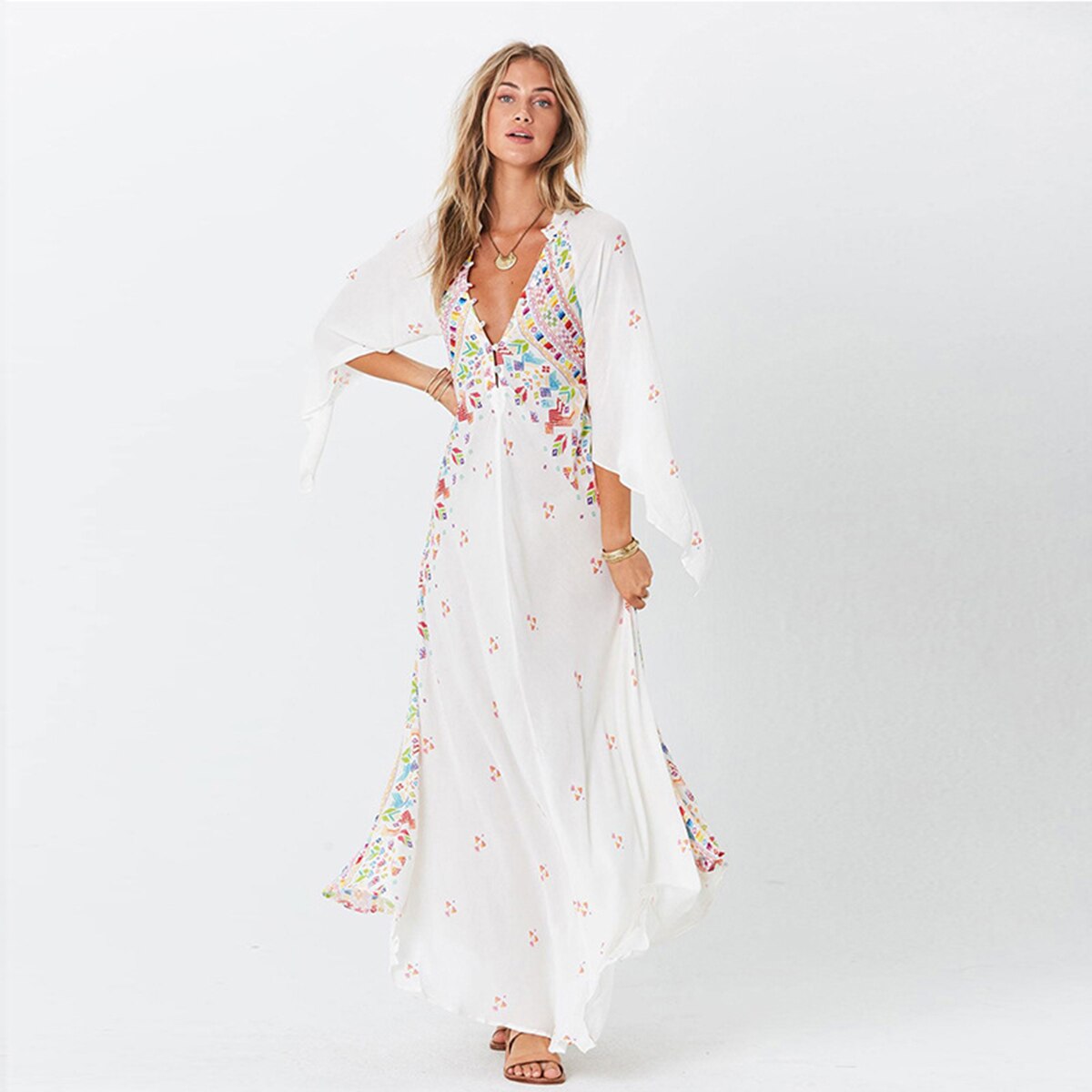 Robe boheme hippie blanche