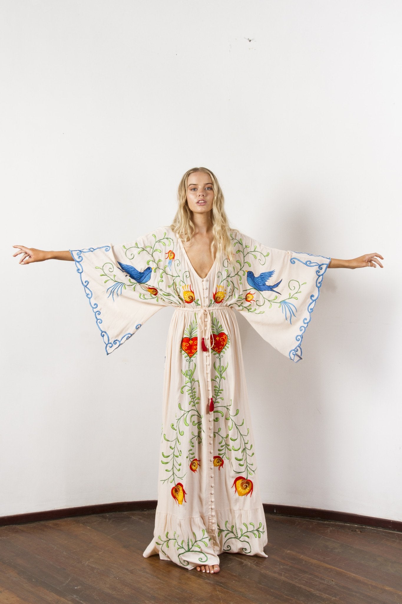 Robe Bohème Longue Julie - Rose / L
