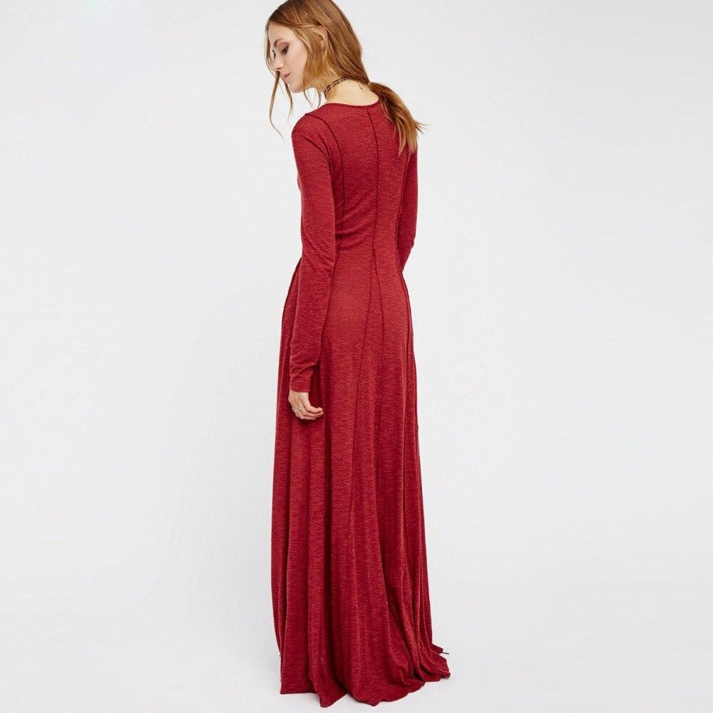 Robe bohème longue rouge - Rouge / S