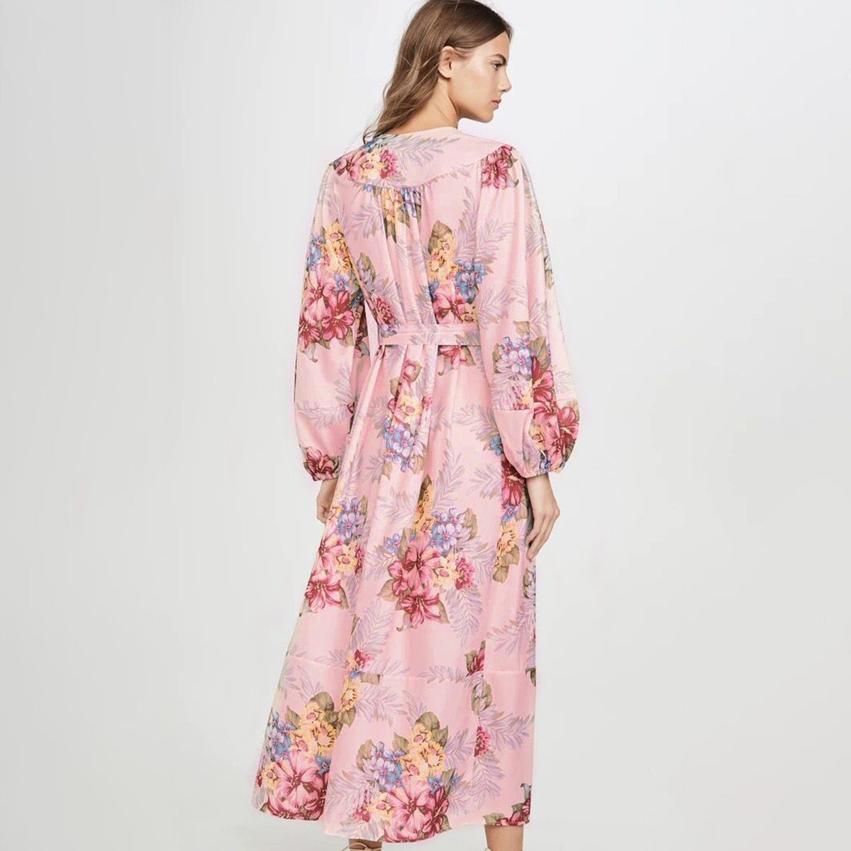 Robe bohème rose fleurie