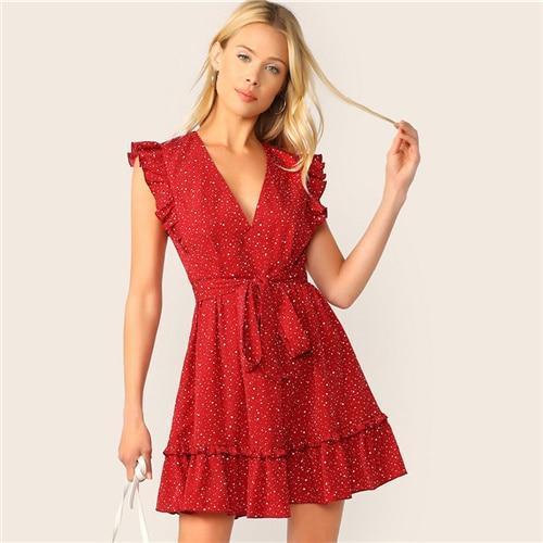 Robe Bohème Rouge Chic - Rouge / XS