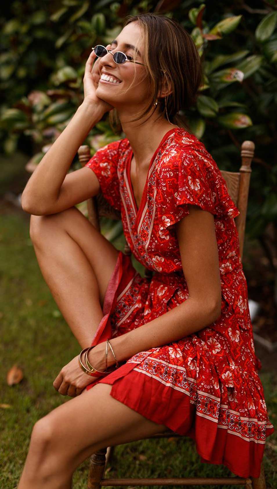 Robe Boho Rouge
