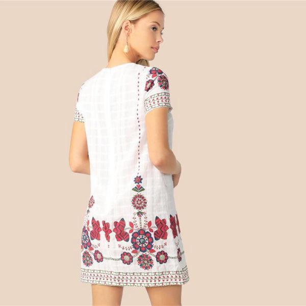 Robe Courte Bohème Chic Blanche
