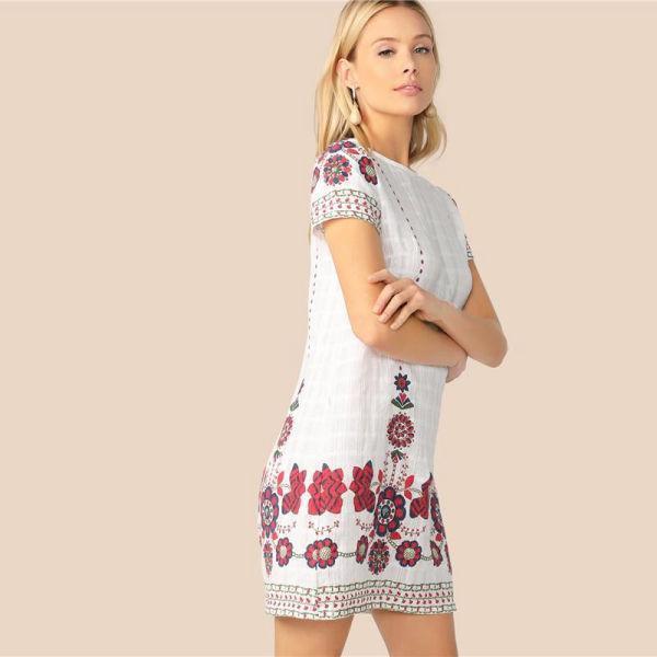 Robe Courte Bohème Chic Blanche