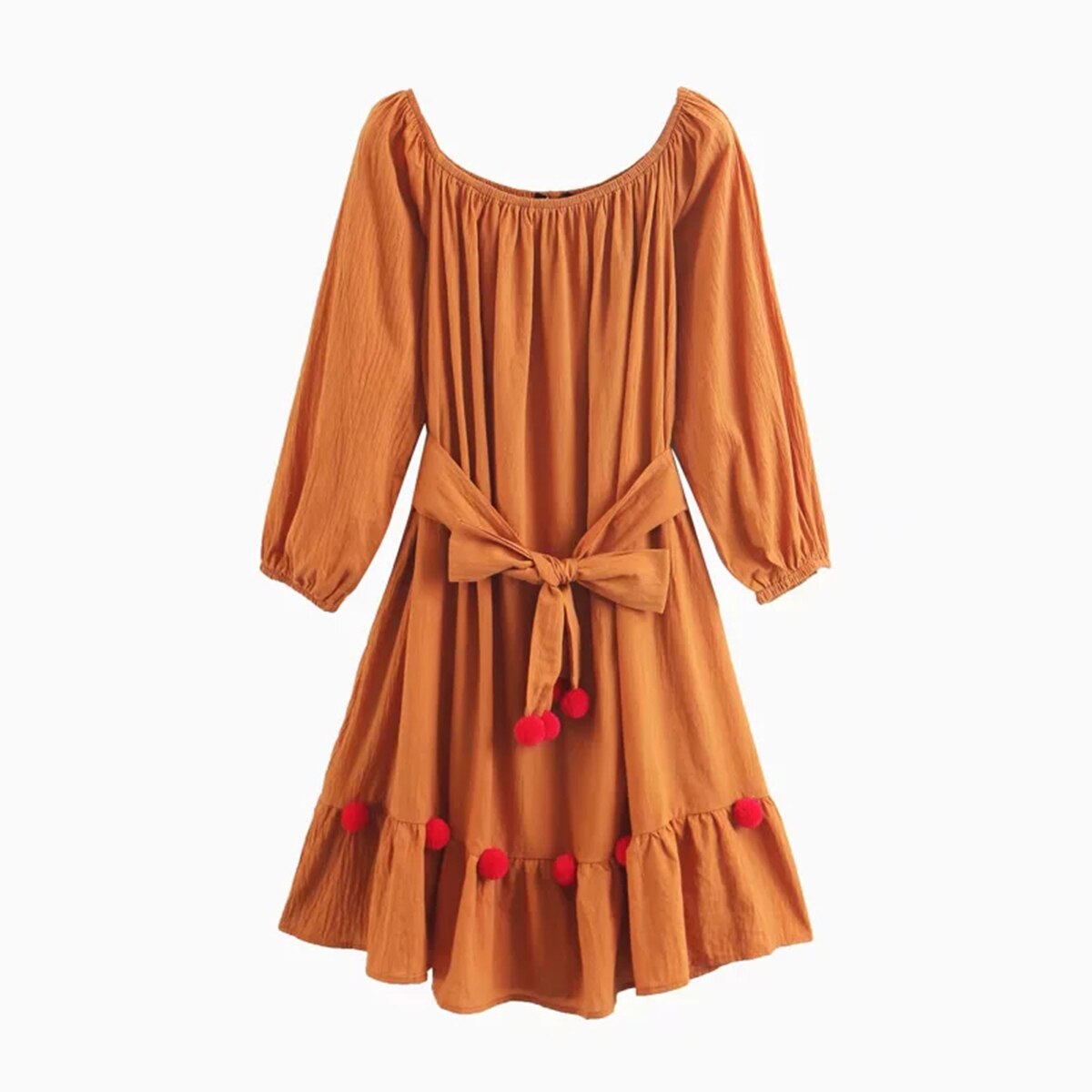 Robe courte hippie jaune