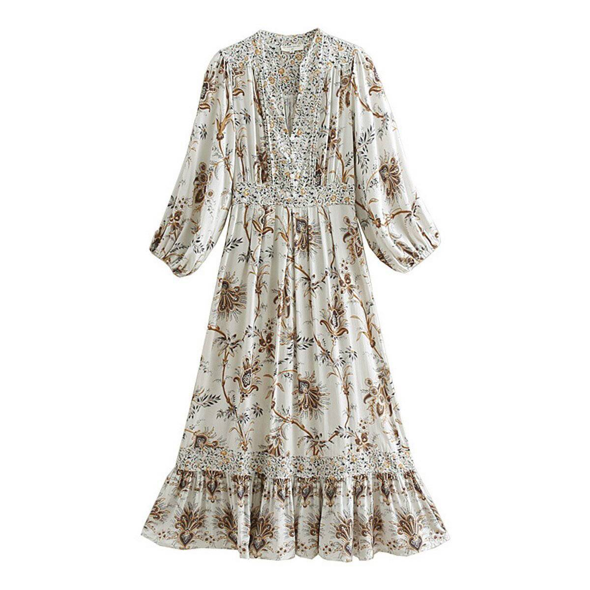 Robe Hippie Bohème Beige
