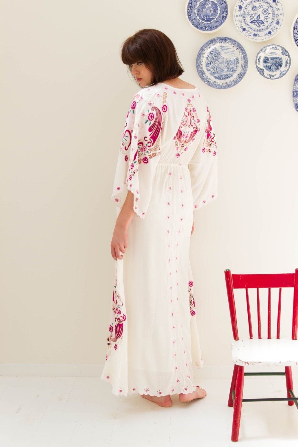 Robe longue bohème blanche femme