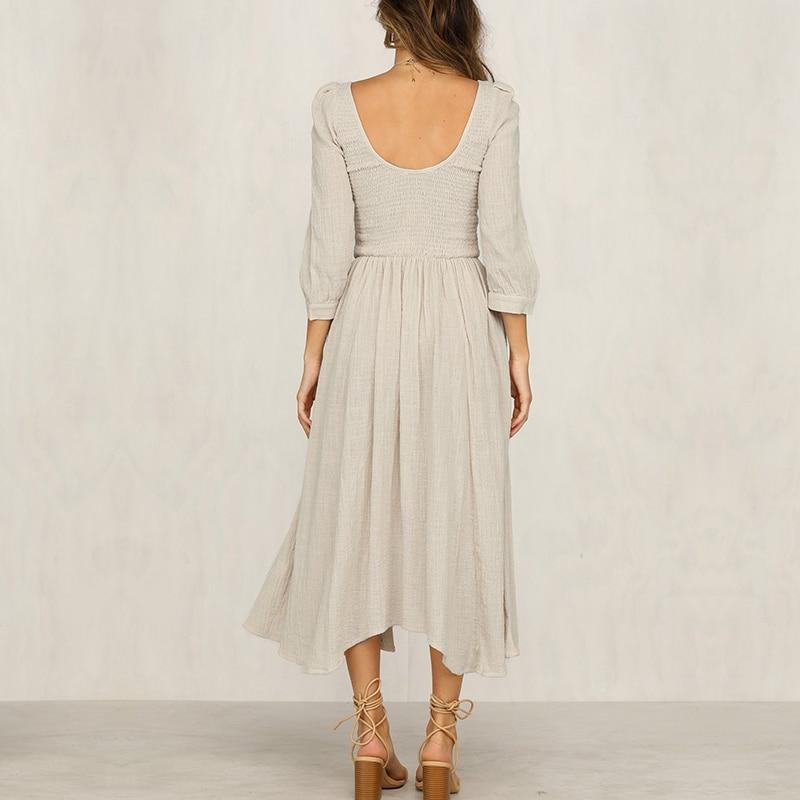 Robe Longue Bohème Chic Crème