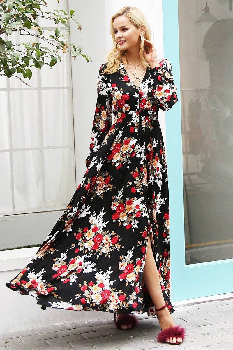 Robe longue Bohème Chic Fleurie