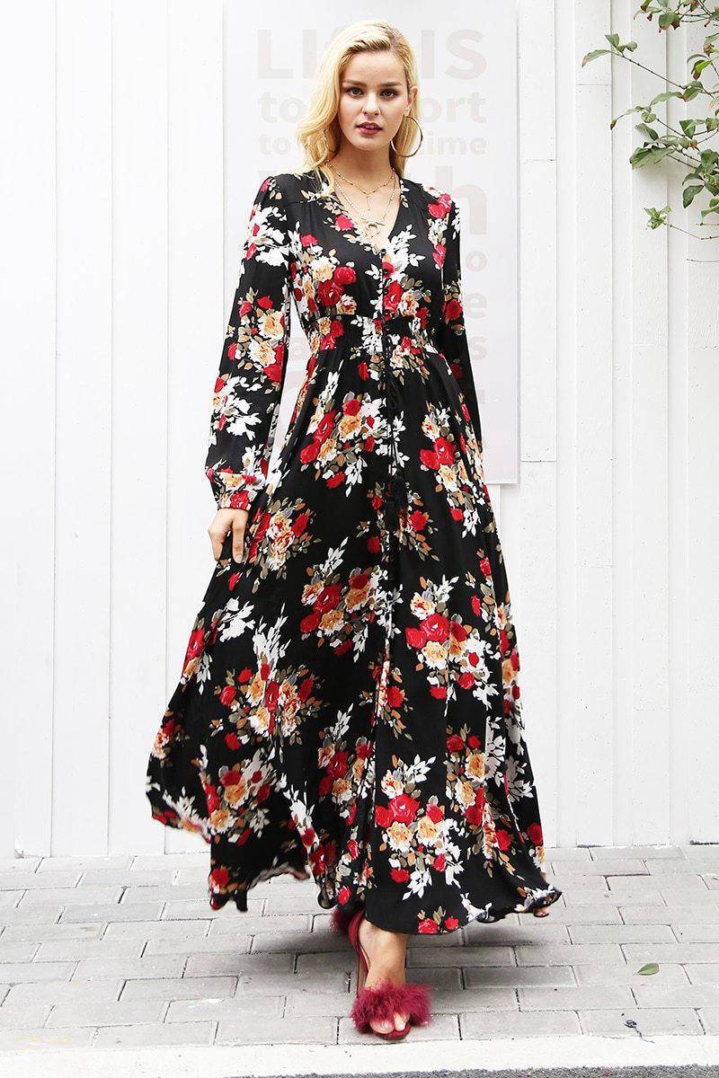 Robe longue Bohème Chic Fleurie