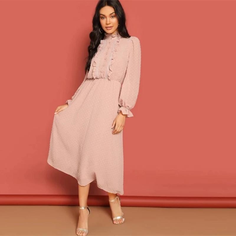 Robe Longue Bohème Chic Rose - Rose / XS
