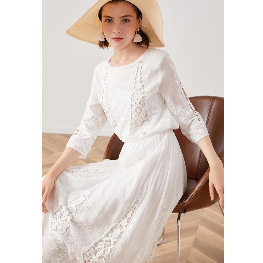 Robe Longue Bohème en Dentelle