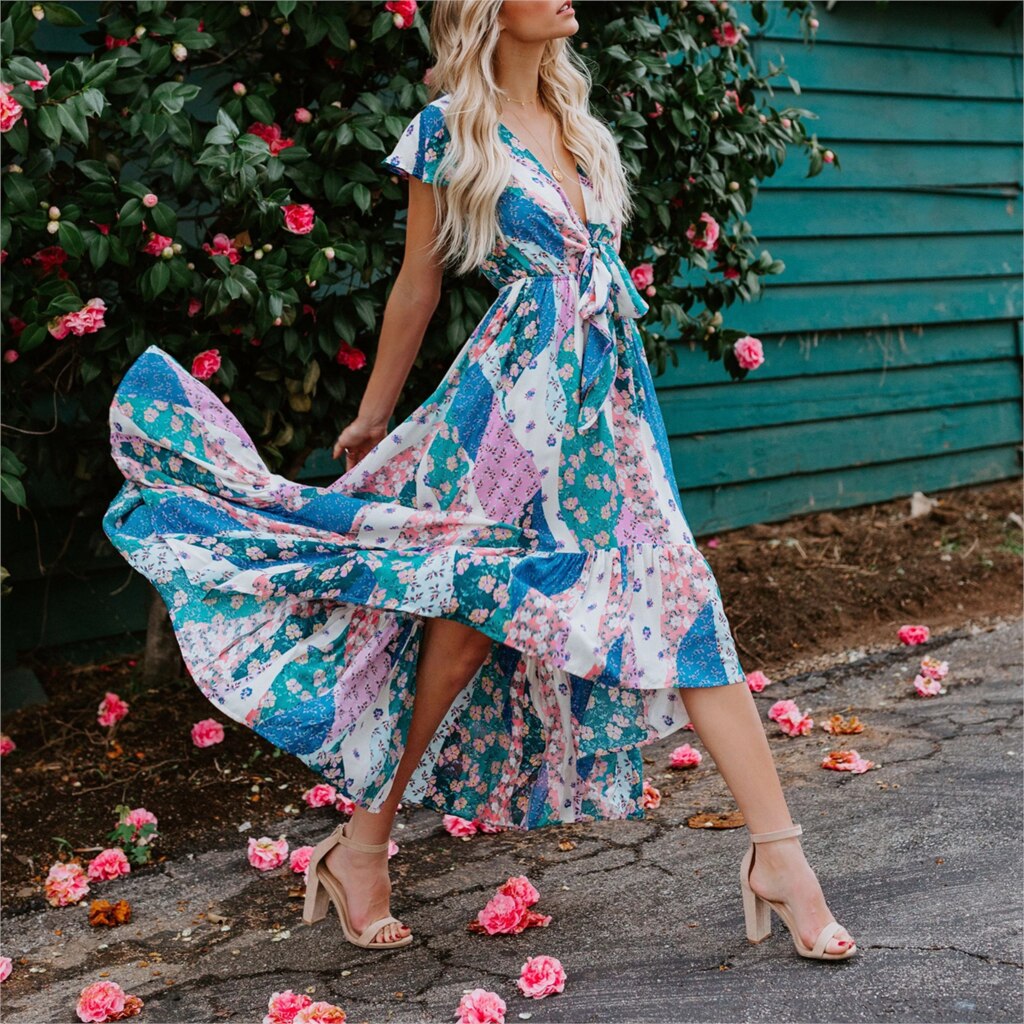 Robe longue bohème fleurie