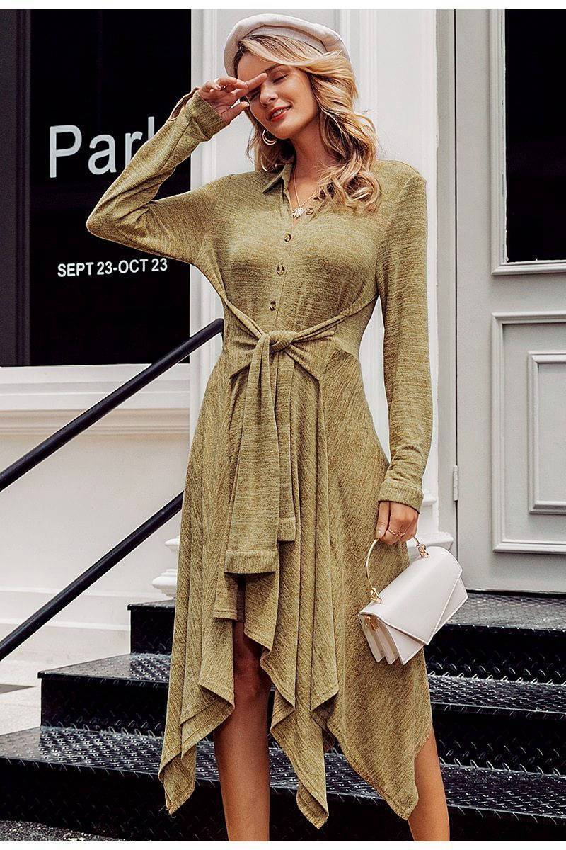 Robe Longue Bohème Kaki - Kaki / L