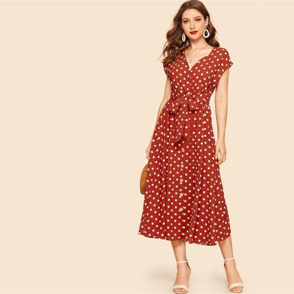 Robe Longue Bohème Manche Courte