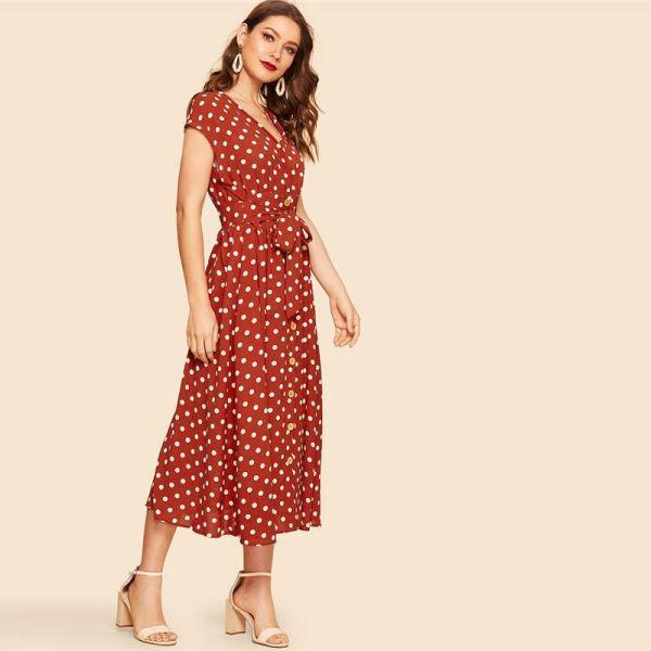 Robe Longue Bohème Manche Courte