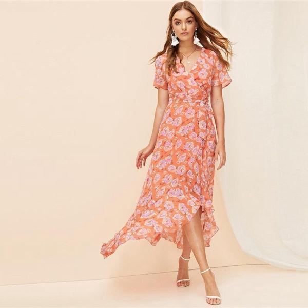 Robe Longue Bohème Orange