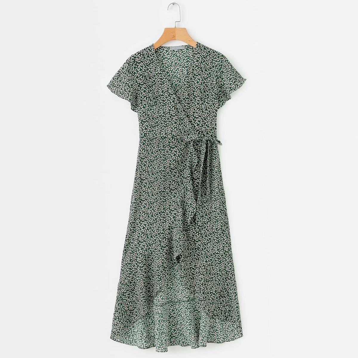 Robe longue bohème verte