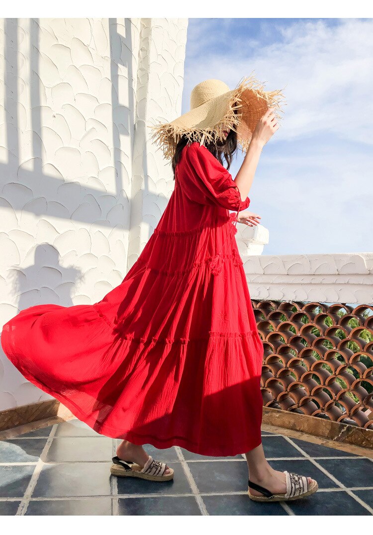 Robe longue boheme voile de coton