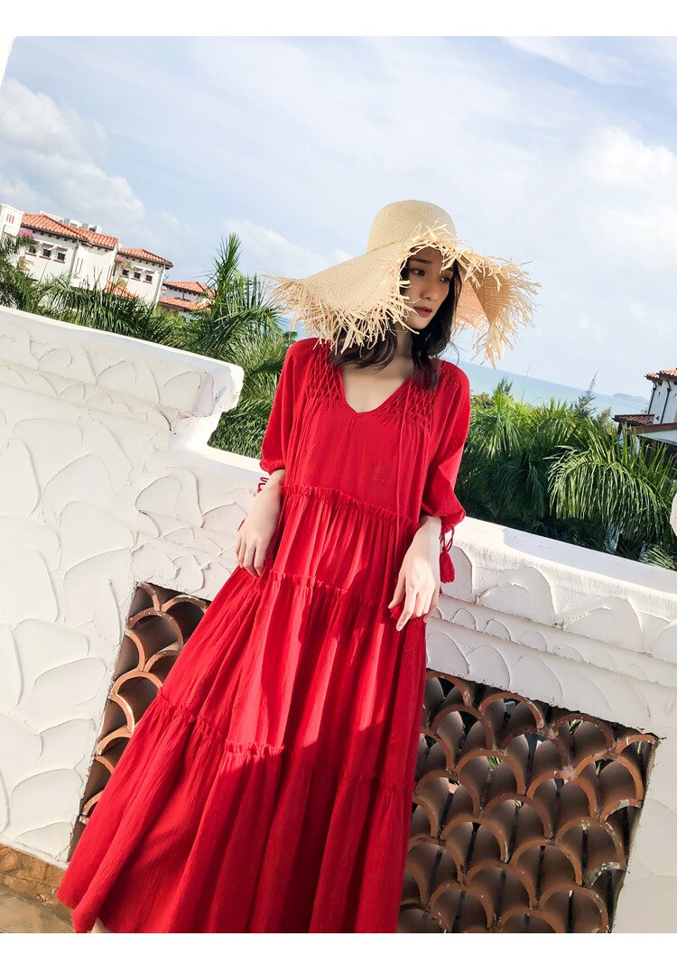 Robe longue boheme voile de coton