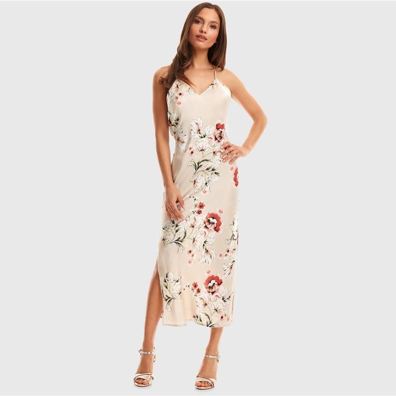 Robe Longue Fleurie Bohème Chic - Abricot / XS