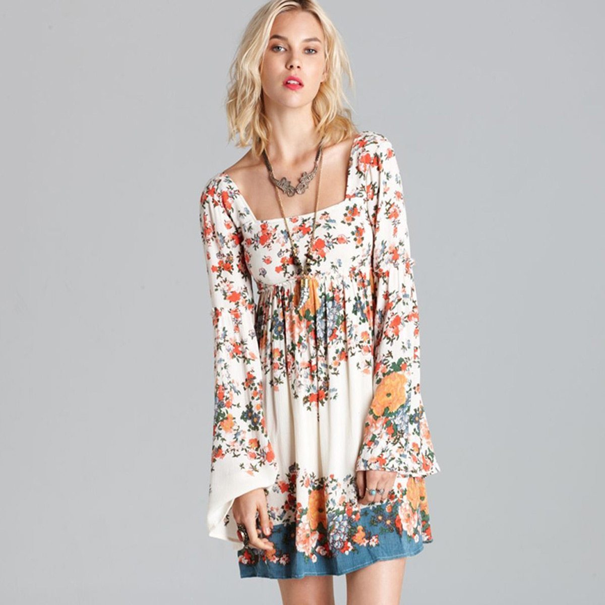 Robe Longue Hippie Chic Beige - Beige / S