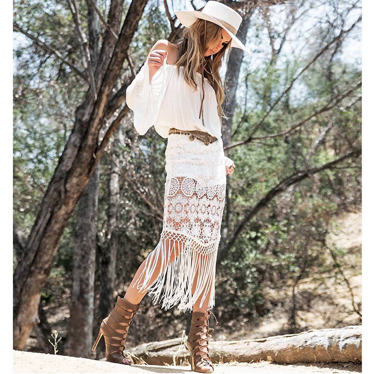 Robe Longue Hippie Chic Dentelle