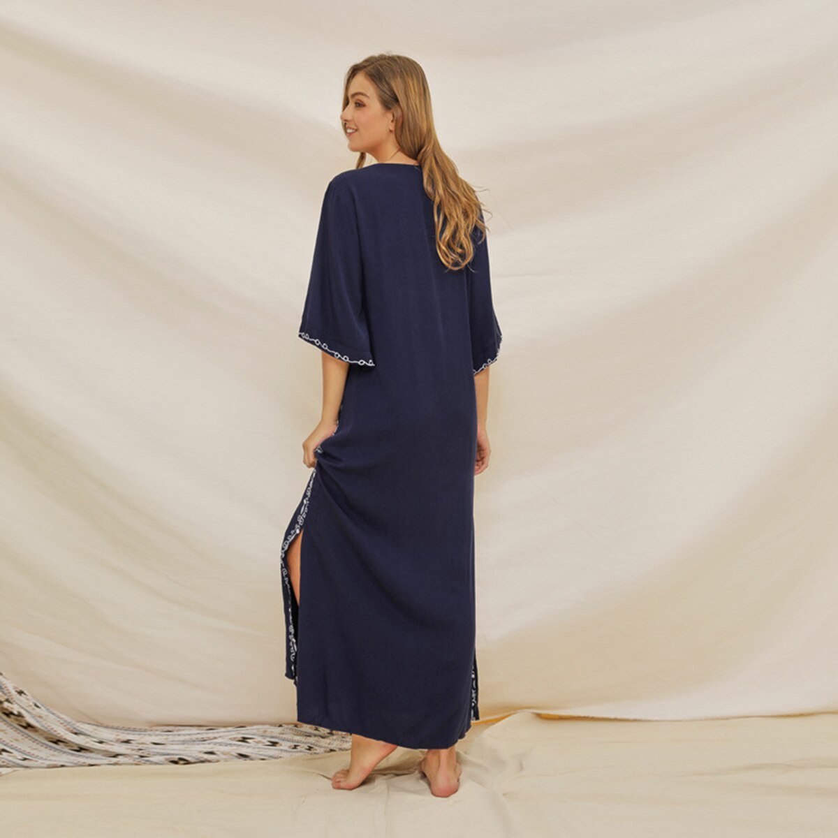 Robe longue noire style boheme