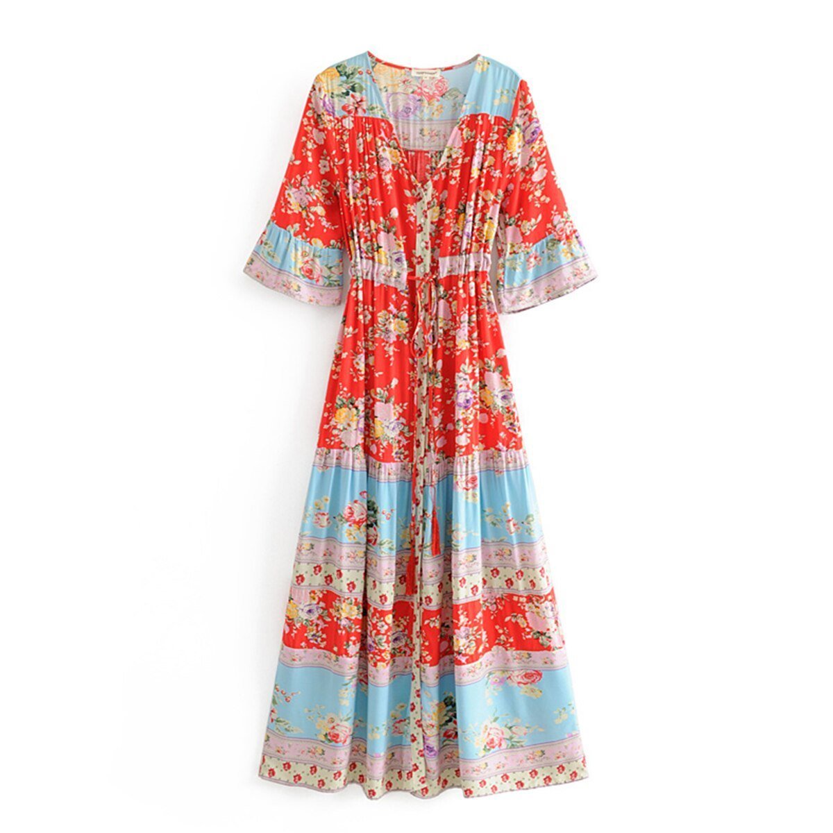 Robe Longue Style Bohème Chic Rose