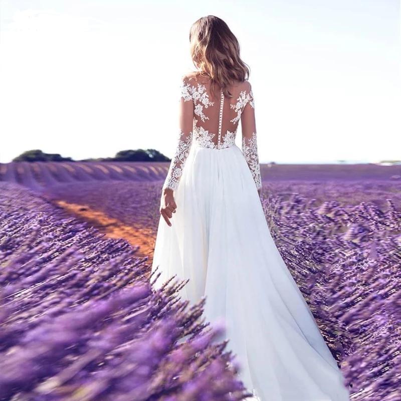 Robe Mariage Boheme Dentelle - Ivory / 32