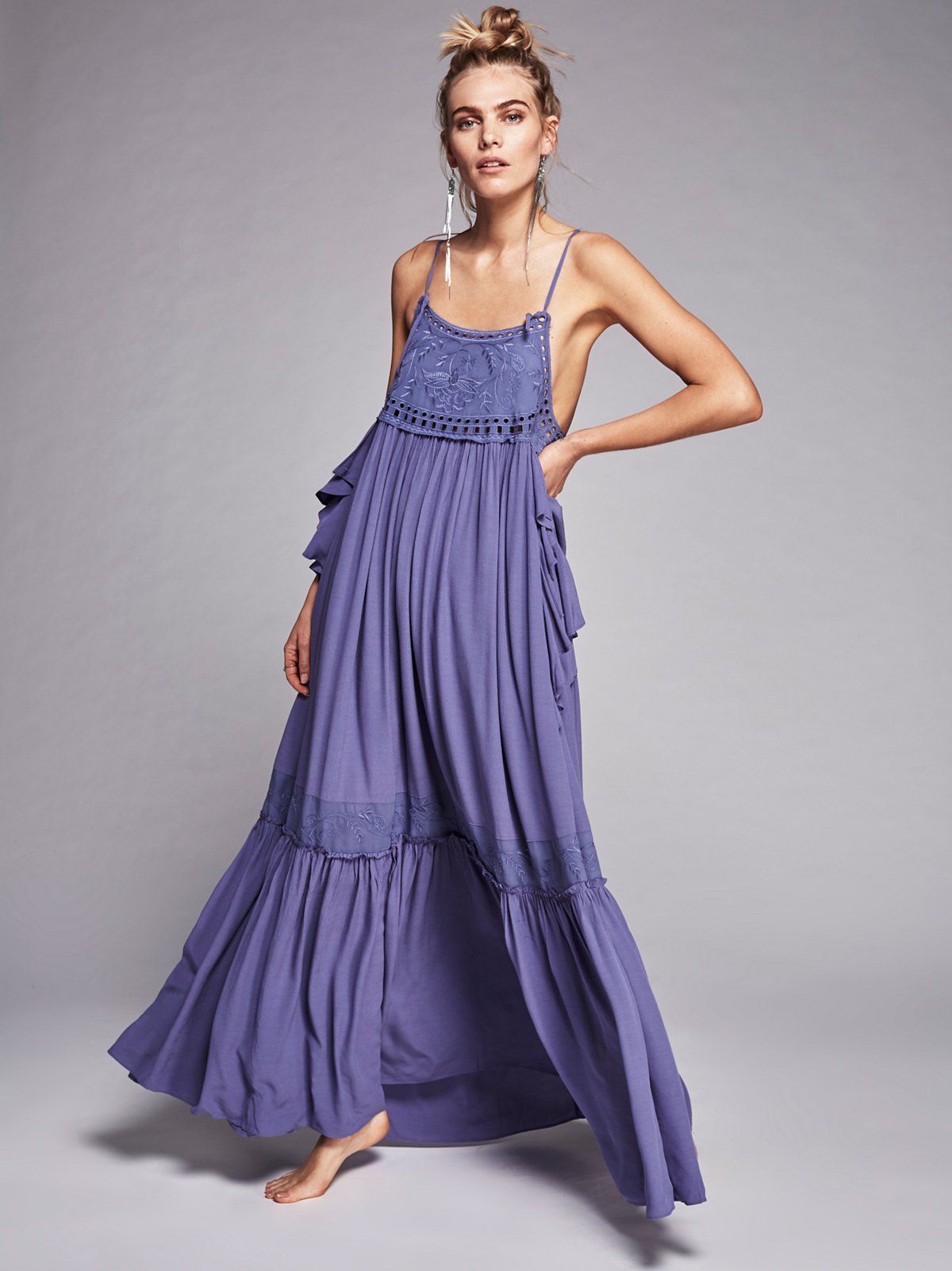 Robe Maxi Longue Bohème Chic - Bleu / S