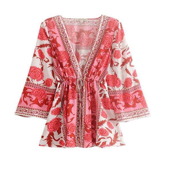 Robe Style Bohème Fleurie Courte