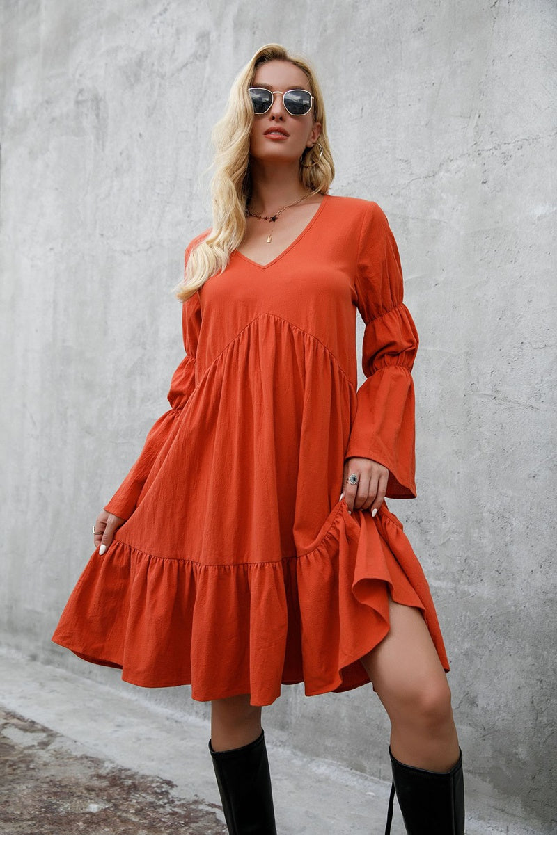 Robe courte hippie rouge