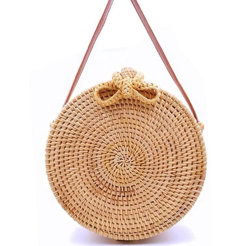 Sac Rond en Paille Bohème