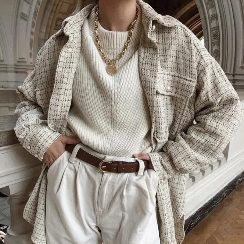 Veste Chemise Hiver Beige