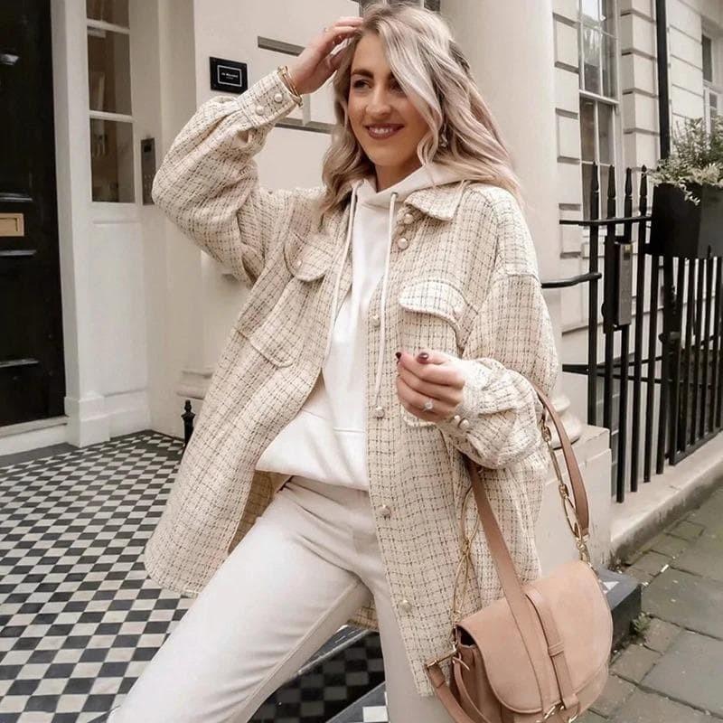 Veste Chemise Hiver Beige