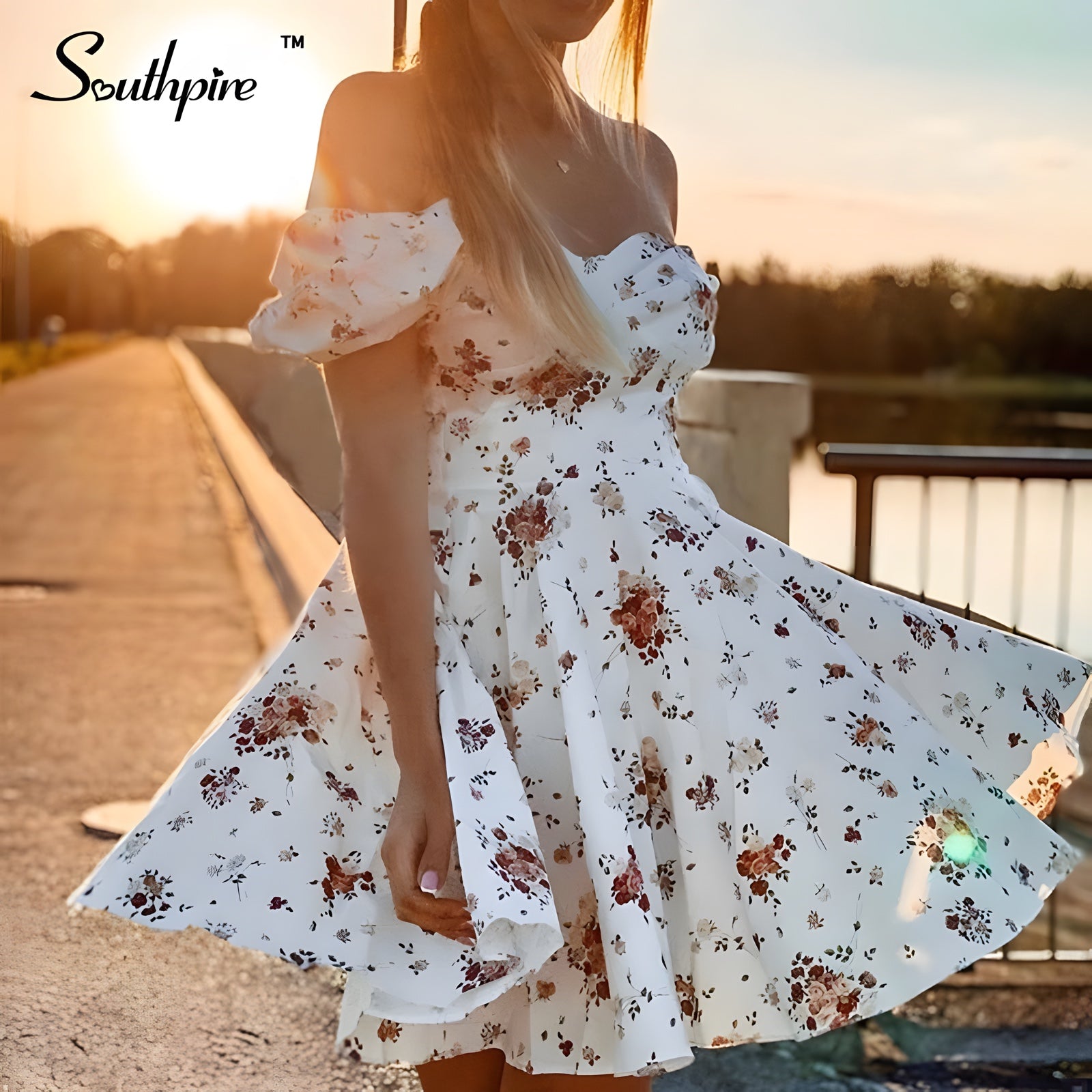 Robe courte bohème fleur