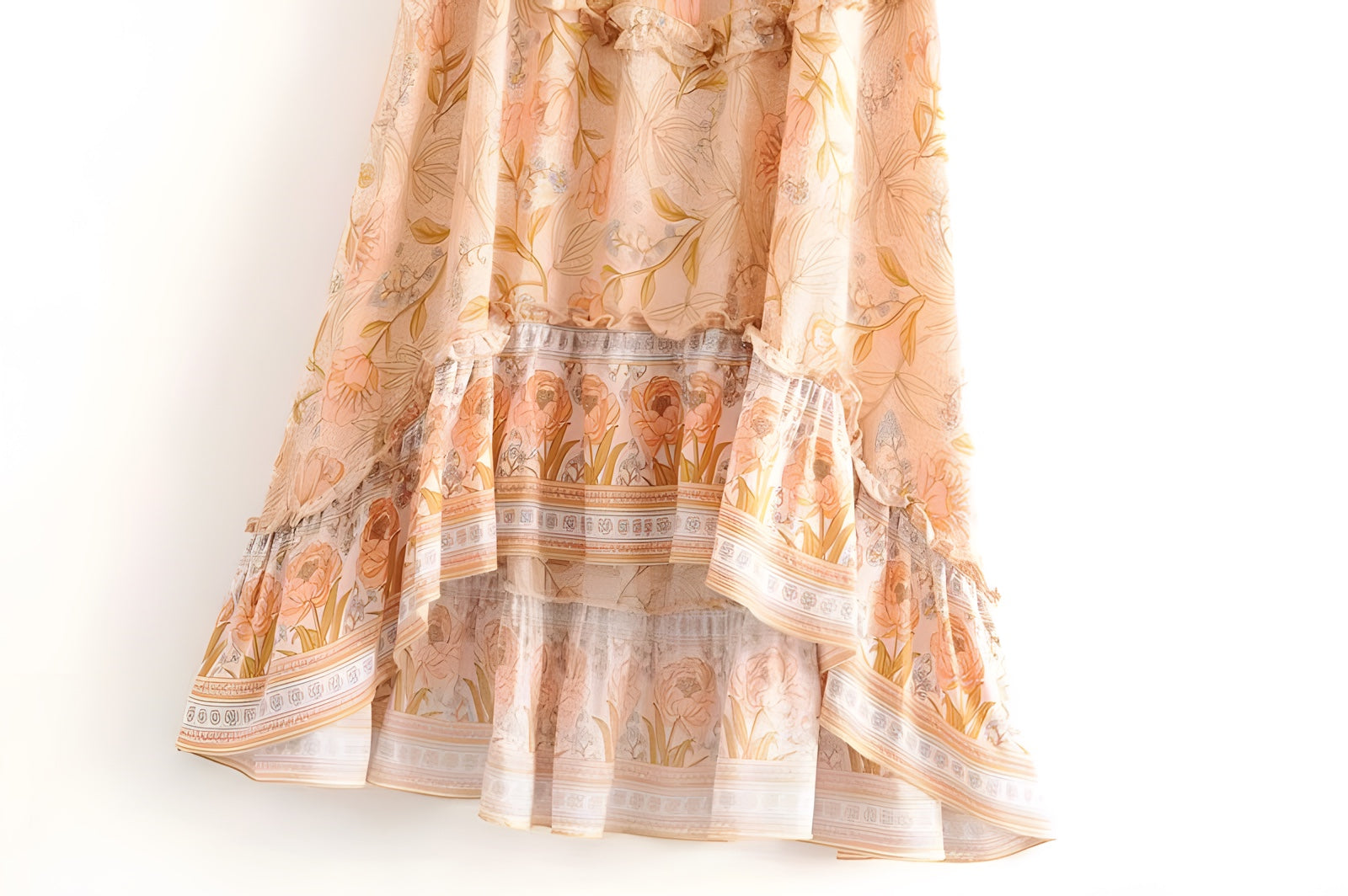 Jupe bohème longue rose