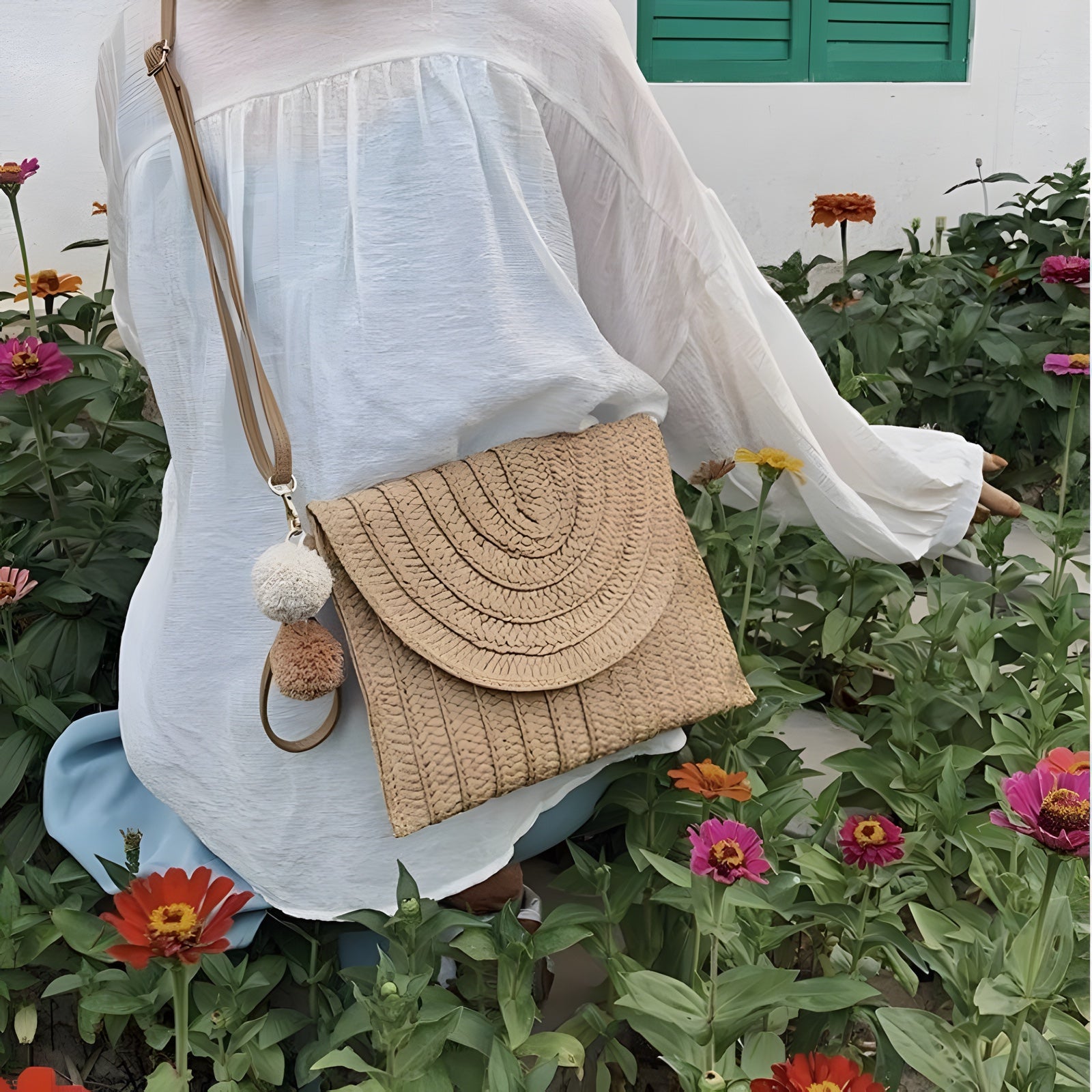 Sac Pochette Paille Bohème