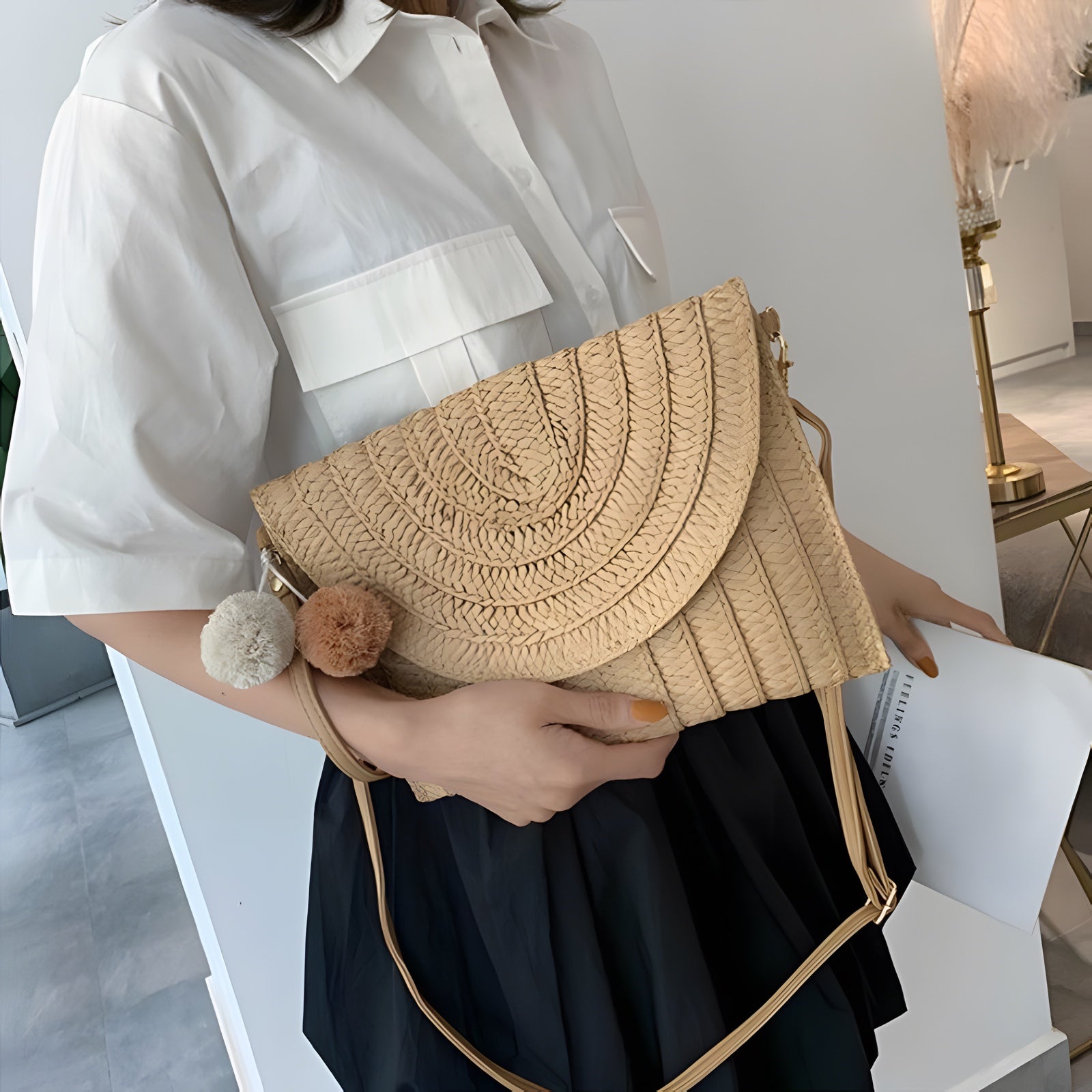 Sac Pochette Paille Bohème